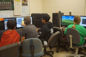 cad subteam working at computers